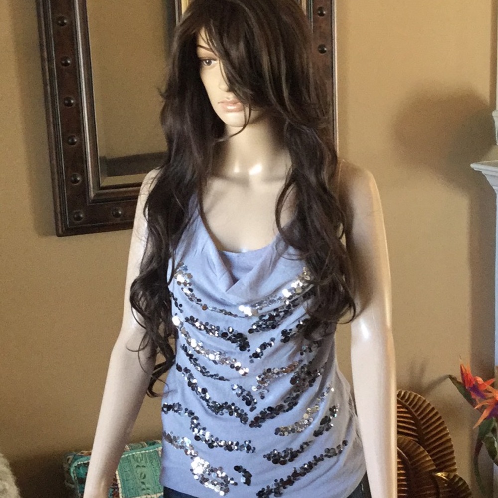 Express Zebra like sequence Blouse Top